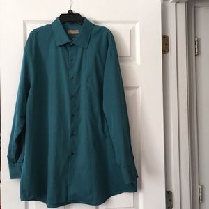 NWOT Van Heusen Men aquamarine shirt Size 17-17.5